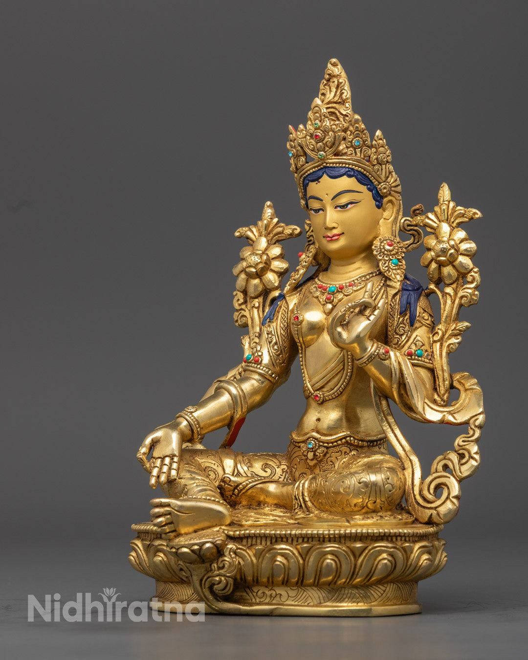 Traditionally Handmade Green Tara Statue | Traditional Himalayan Craftsmanship