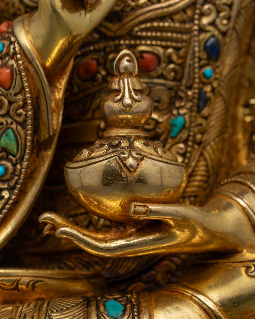 12" Guru Tsokye Dorje Set | 24K Gold Fire-Gilded Sculpture Collection