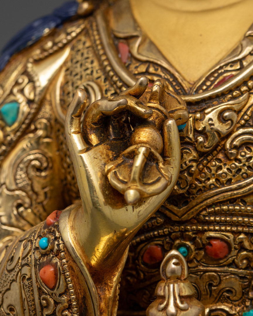 Sacred Guru Tsokye Dorje Statue | 24K Gold Gilded Copper