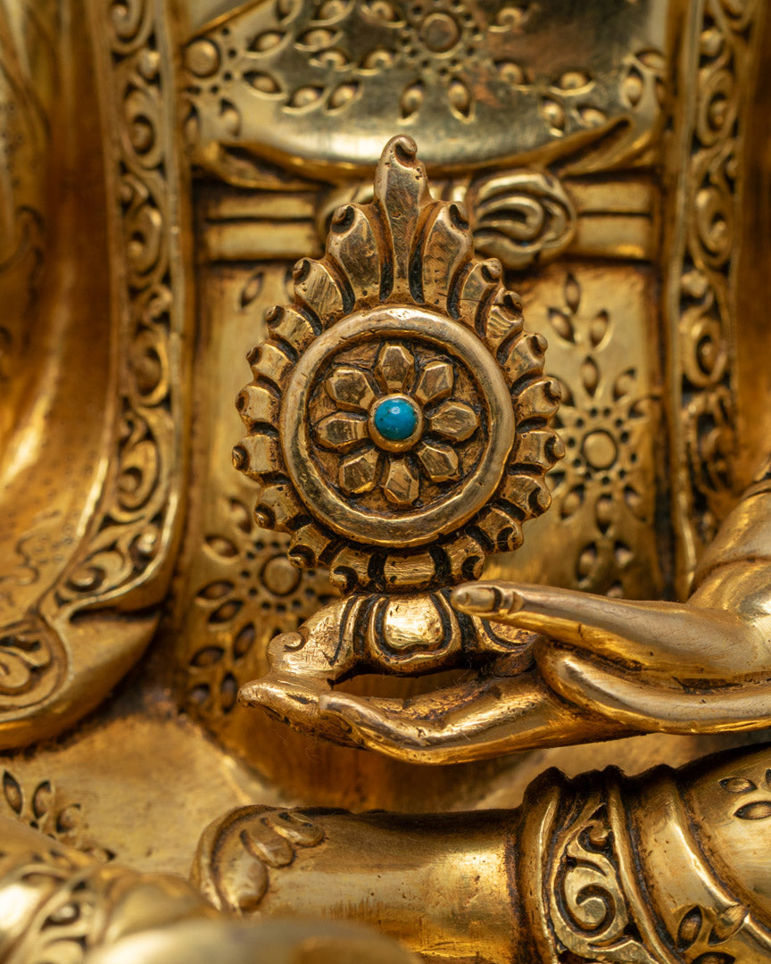 12" Guru Tsokye Dorje Set | 24K Gold Fire-Gilded Sculpture Collection