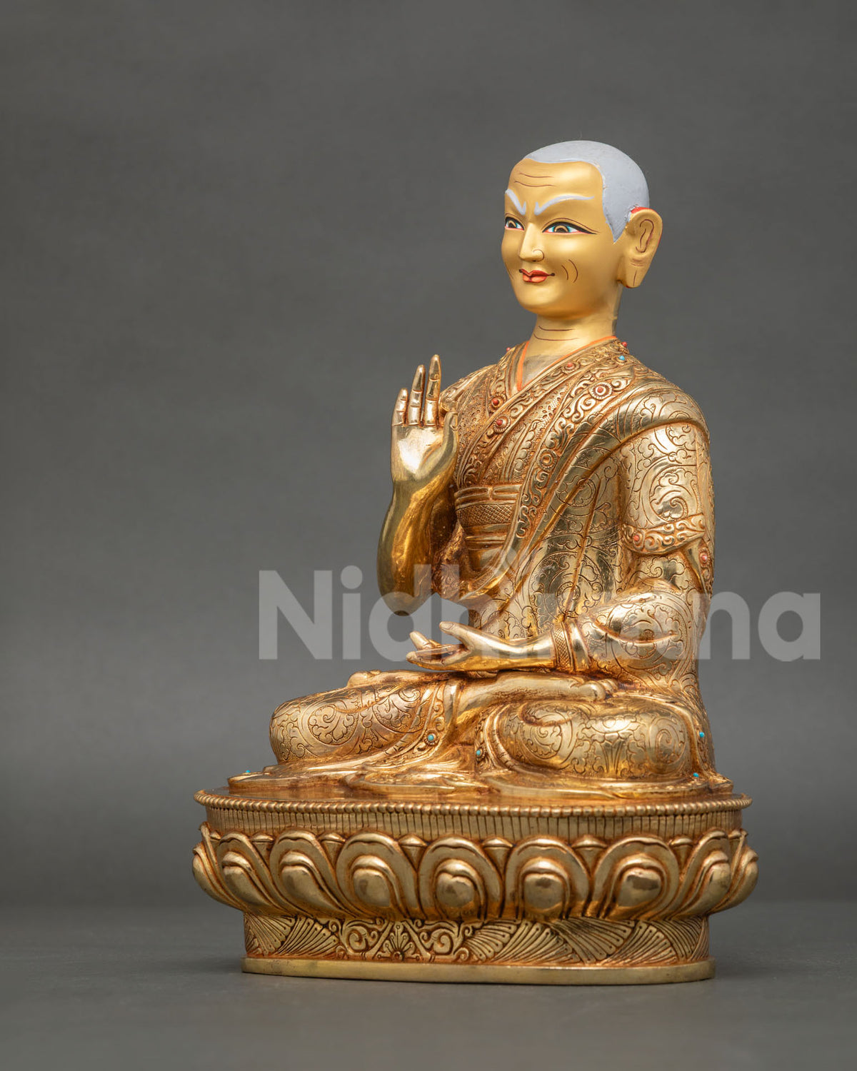 Tsongkhapa Buddhist Altar Statue Set | Traditional Nepalese Art