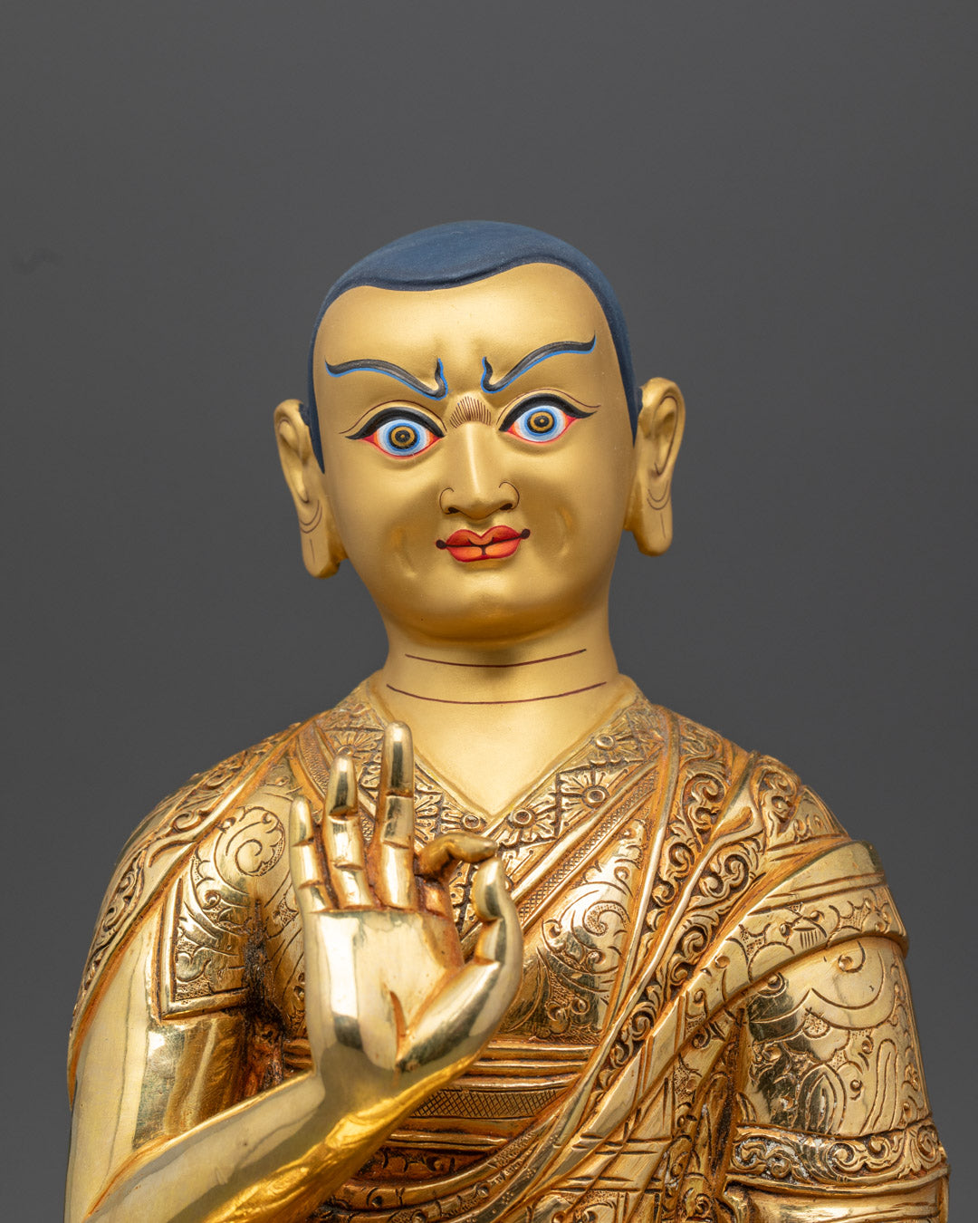 Tsongkhapa Set Statue | Hand-Carved Buddhist Sculpture