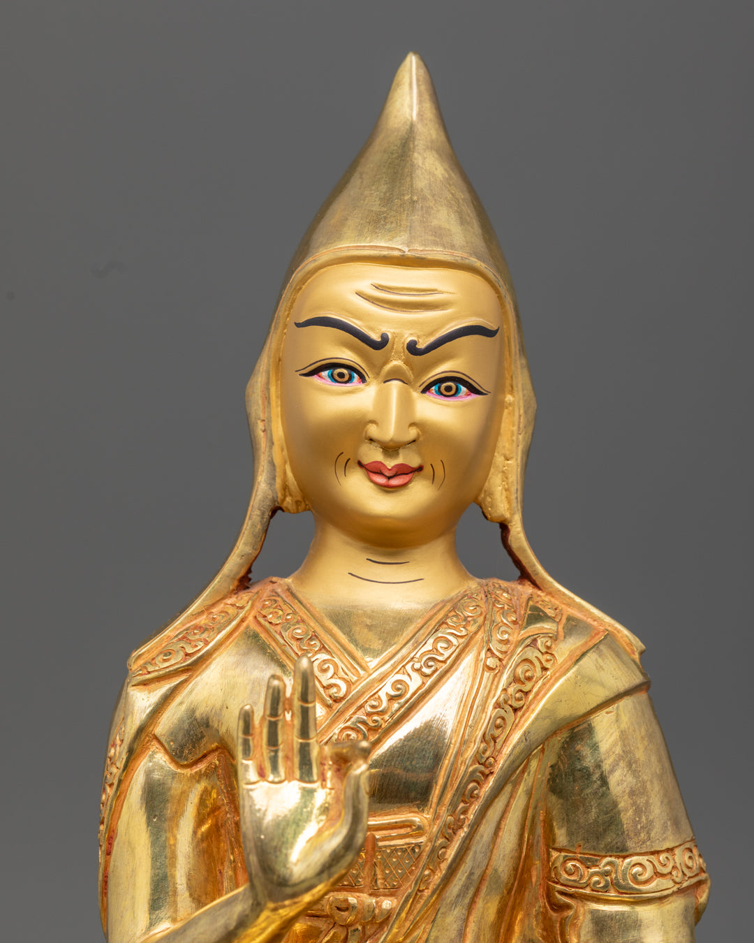 Guru Tsongkhapa with Disciples Statues
