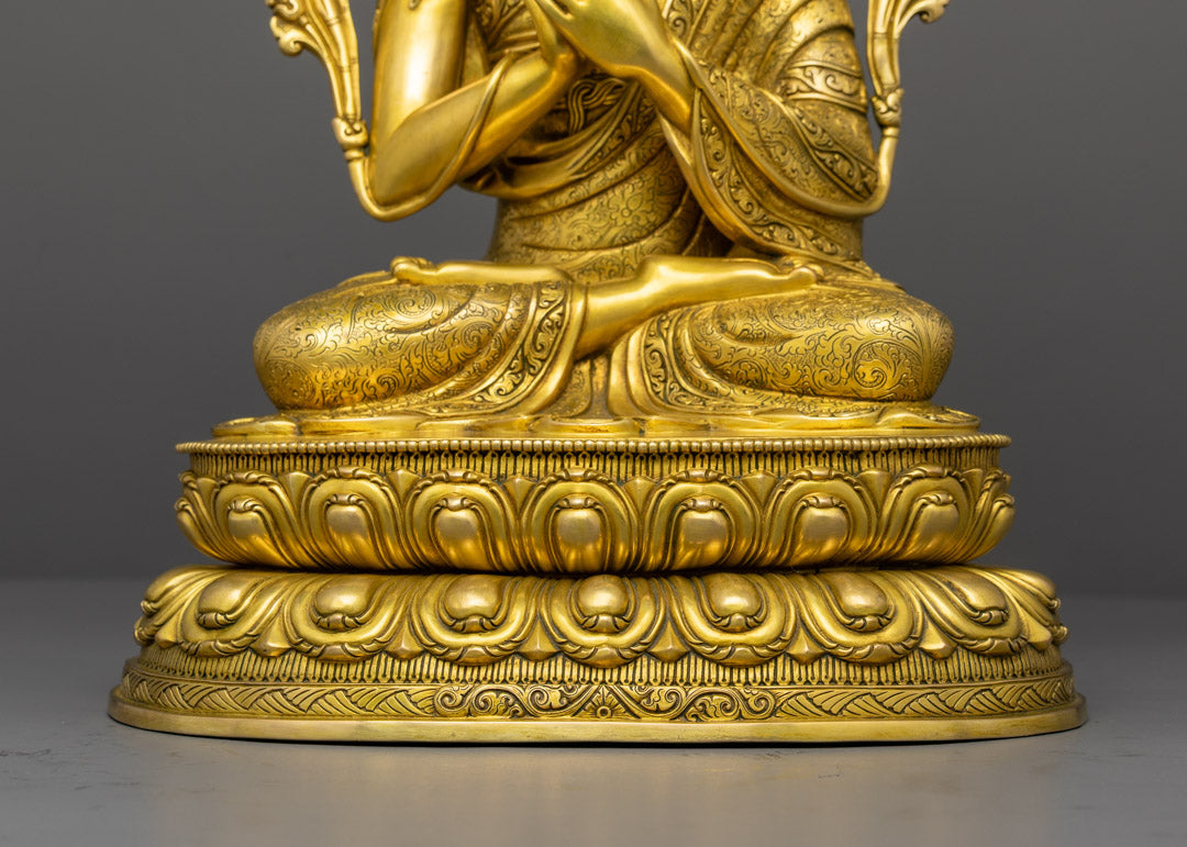 Buddhist Tsongkhapa Set | Hand-Made Trio Sculpture