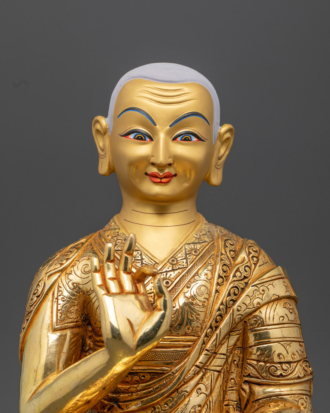 Tsongkhapa Set Statue | Hand-Carved Buddhist Sculpture