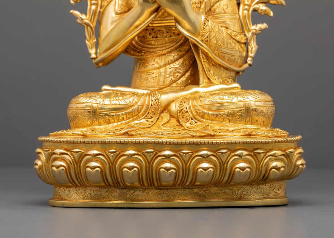 Handcrafted Tsongkhapa Statue Set | Spiritual Statues for Worshiping