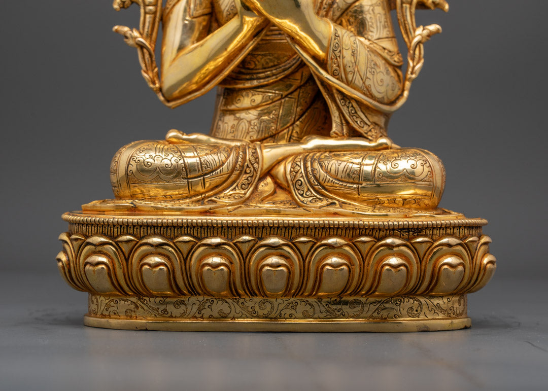 Tsongkhapa Set Statue | Hand-Carved Buddhist Sculpture