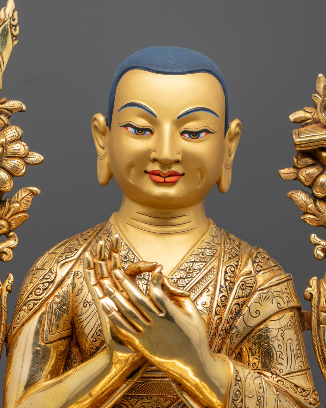 Tsongkhapa Set Statue | Hand-Carved Buddhist Sculpture