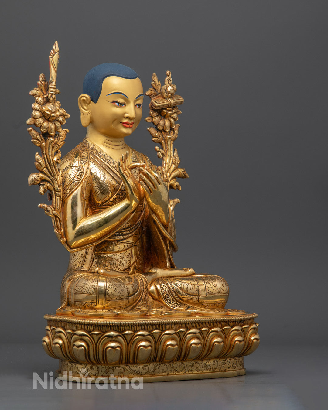Tsongkhapa Set Statue | Hand-Carved Buddhist Sculpture