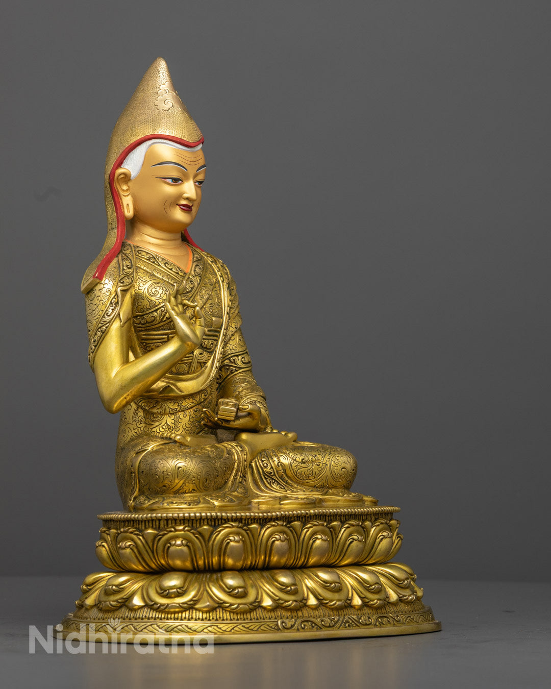 Buddhist Tsongkhapa Set | Hand-Made Trio Sculpture