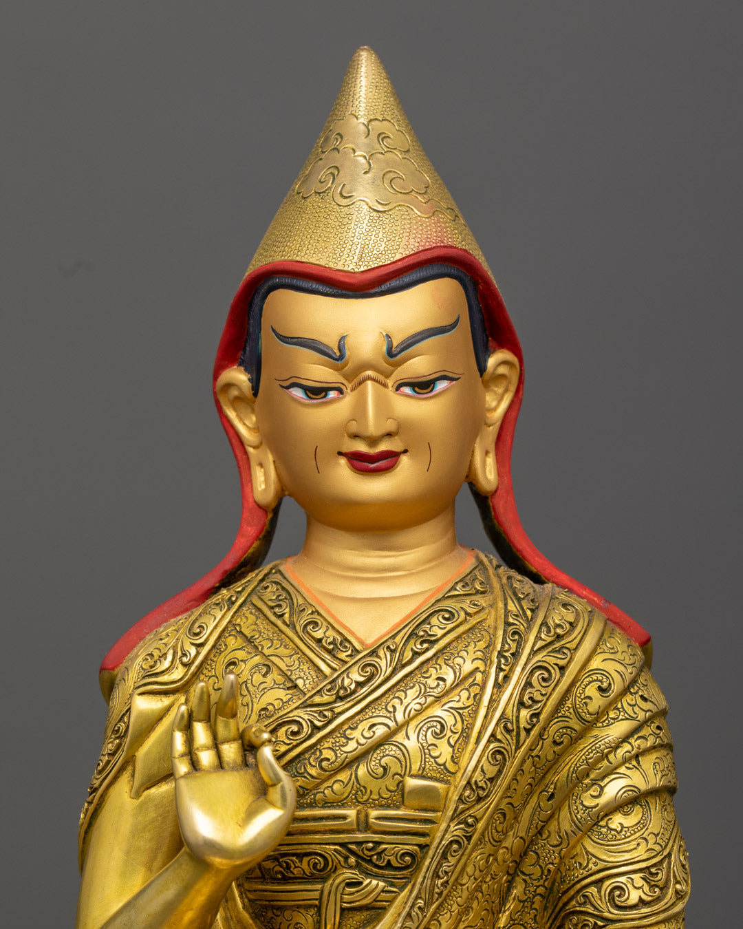 Buddhist Tsongkhapa Set | Hand-Made Trio Sculpture