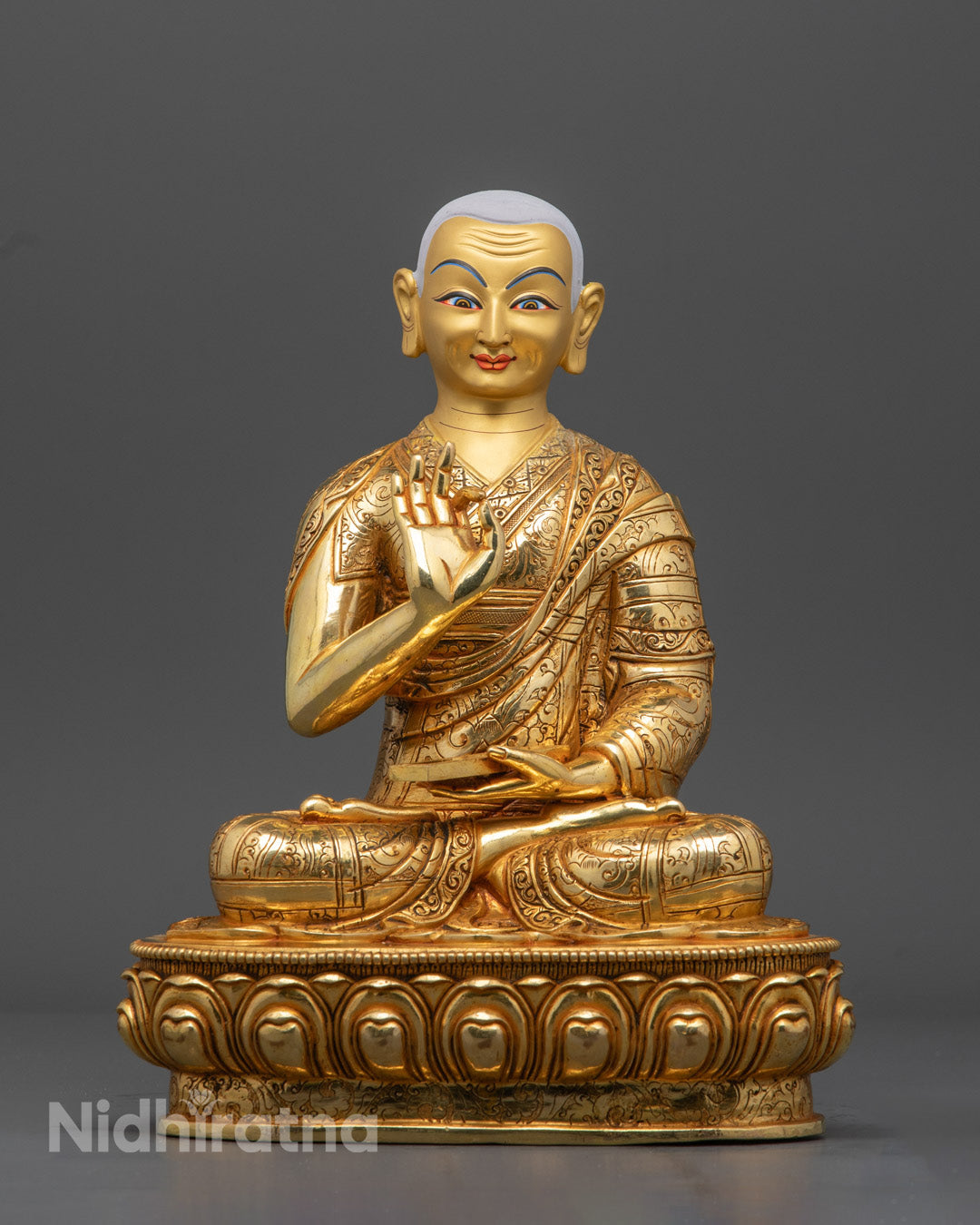 Tsongkhapa Set Statue | Hand-Carved Buddhist Sculpture