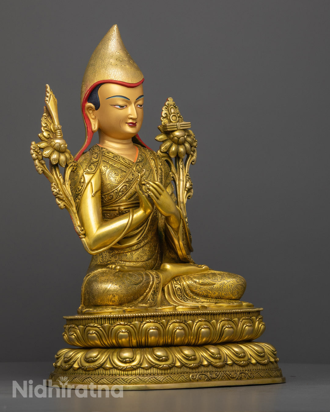 Buddhist Tsongkhapa Set | Hand-Made Trio Sculpture