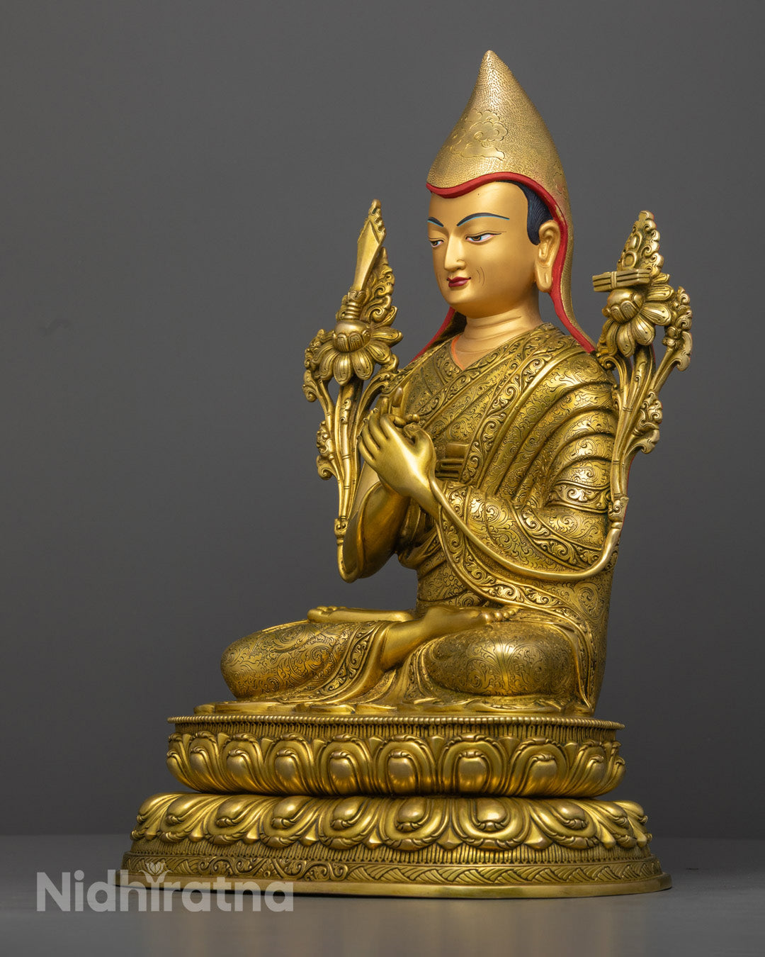 Buddhist Tsongkhapa Set | Hand-Made Trio Sculpture