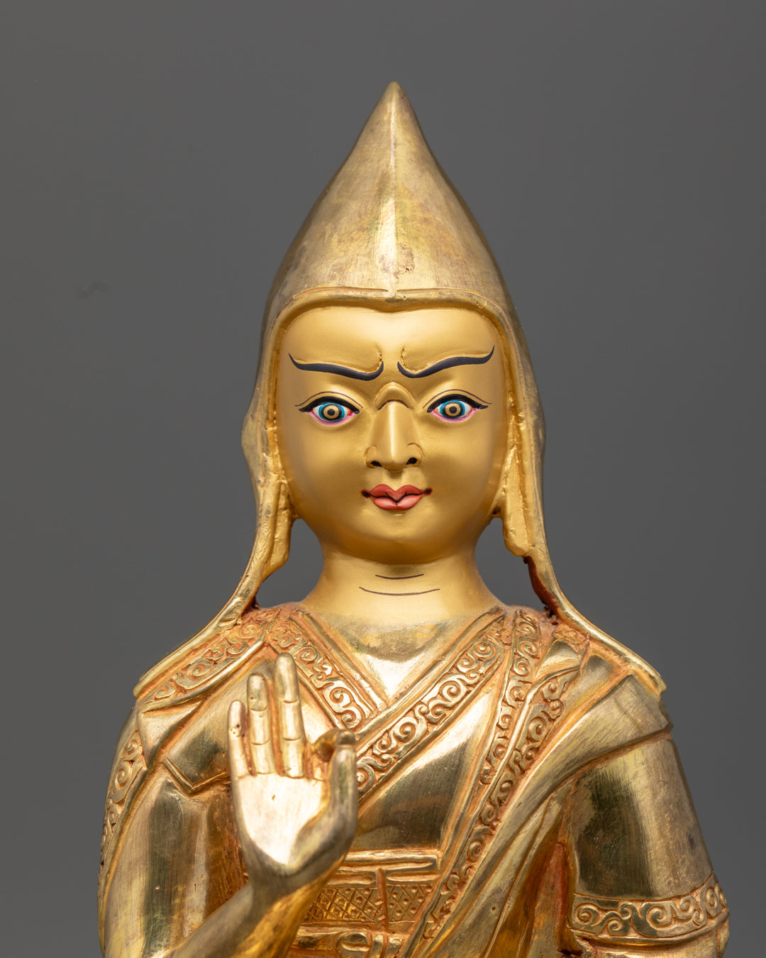 Guru Tsongkhapa with Disciples Statues
