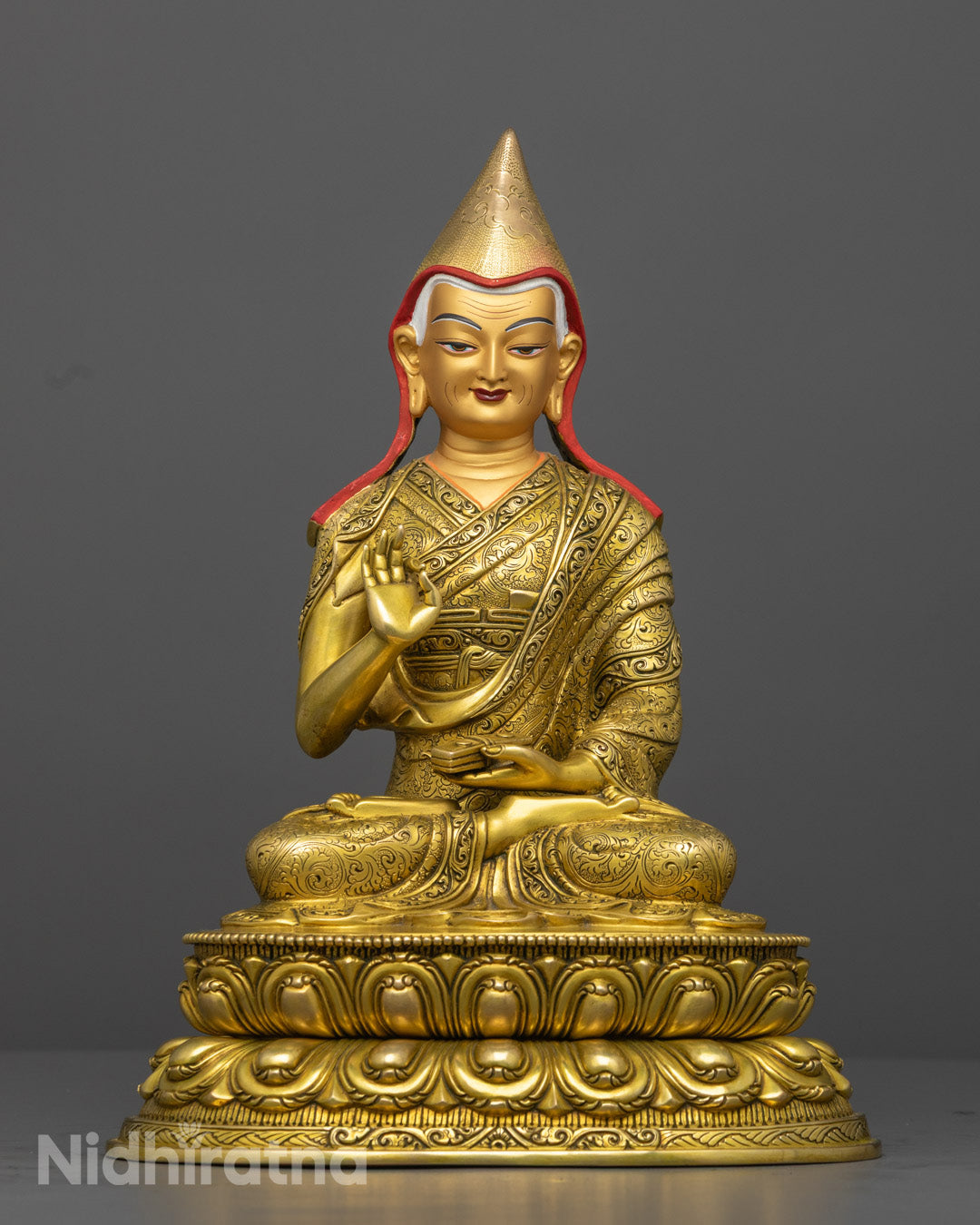 Buddhist Tsongkhapa Set | Hand-Made Trio Sculpture