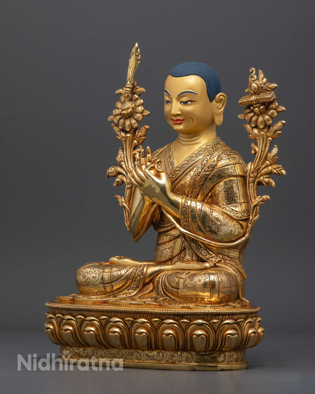Tsongkhapa Set Statue | Hand-Carved Buddhist Sculpture