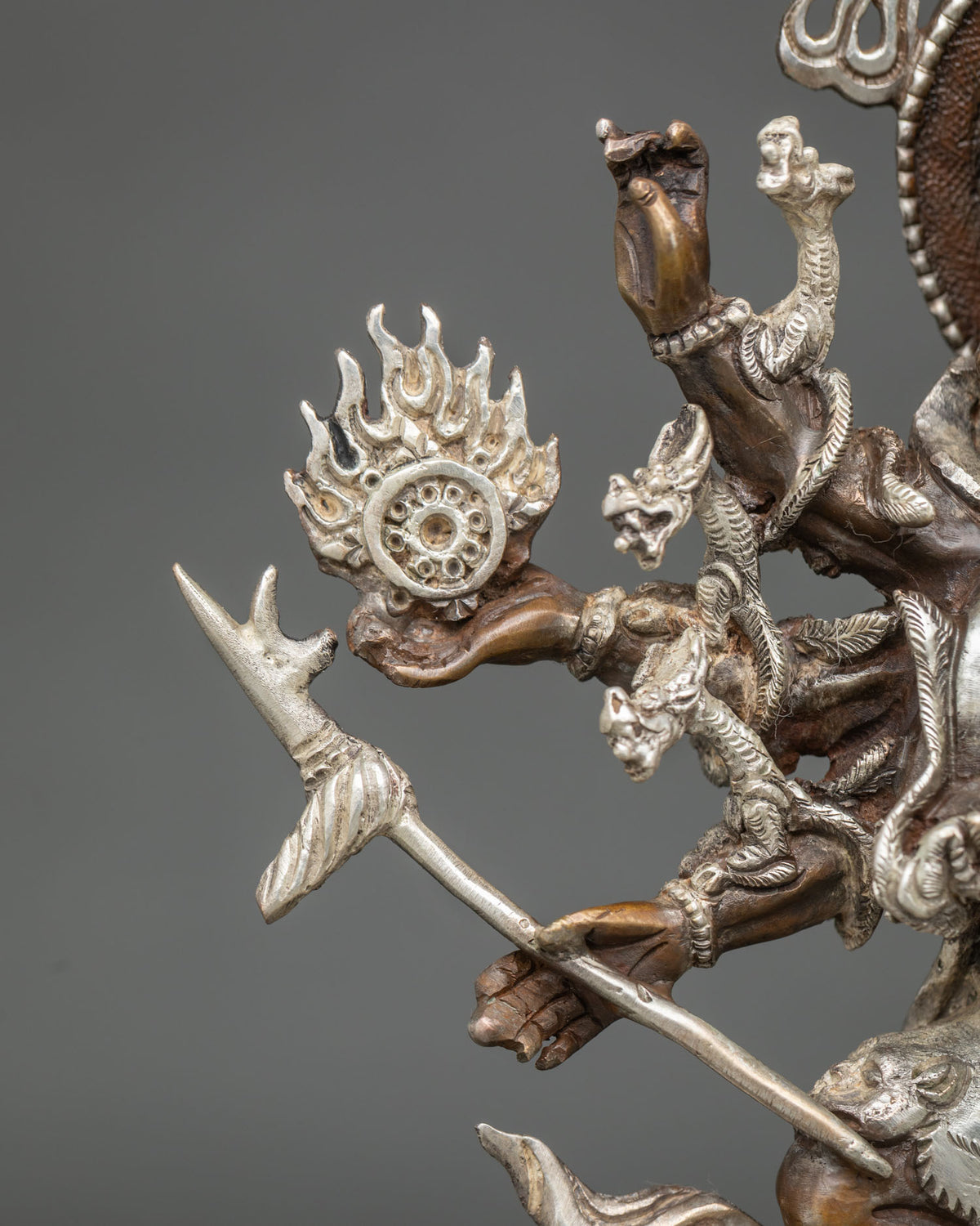 Handcrafted Ucchusma Statue | Chemically Oxidized Copper Sculpture