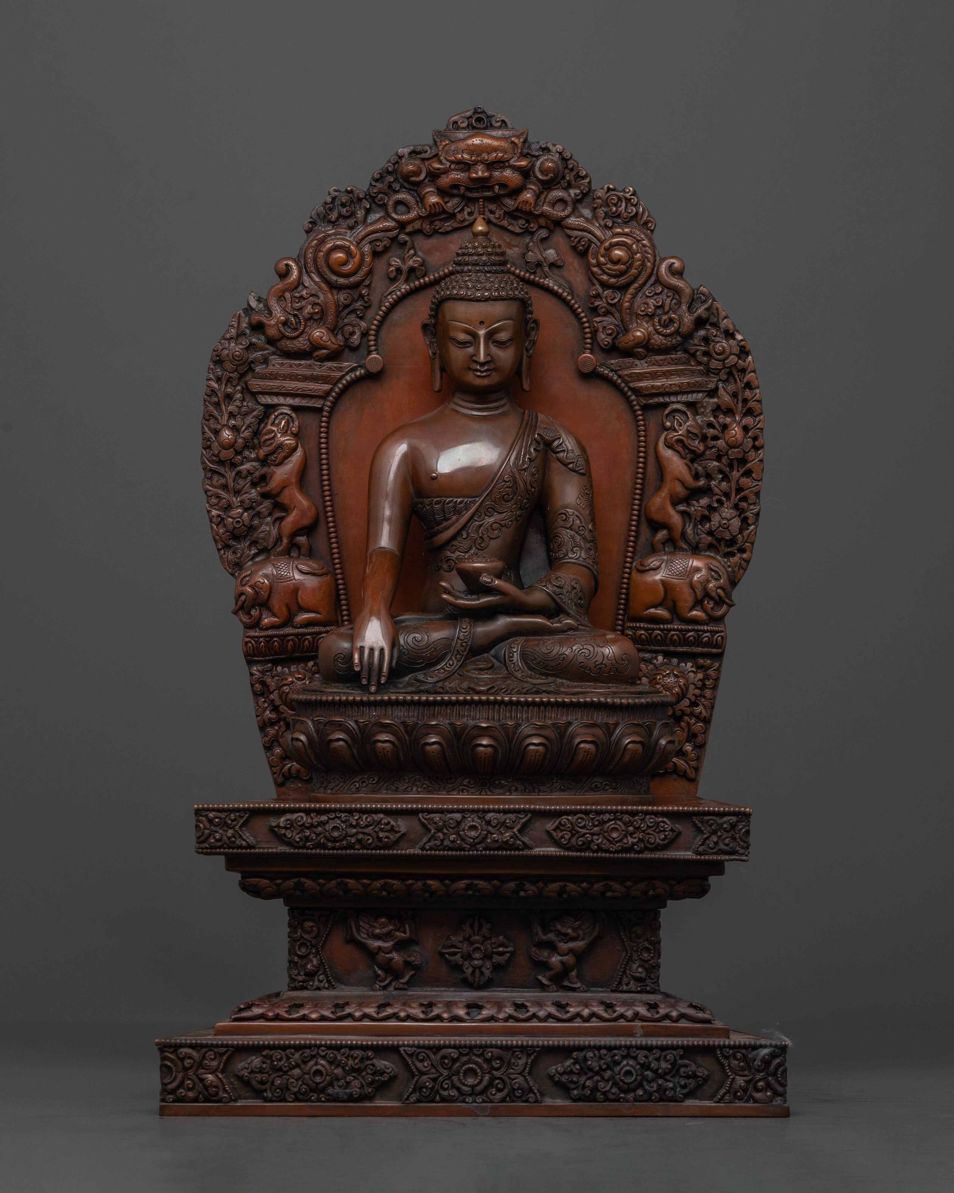 Unique Oxidized Shakyamuni Buddha Statue