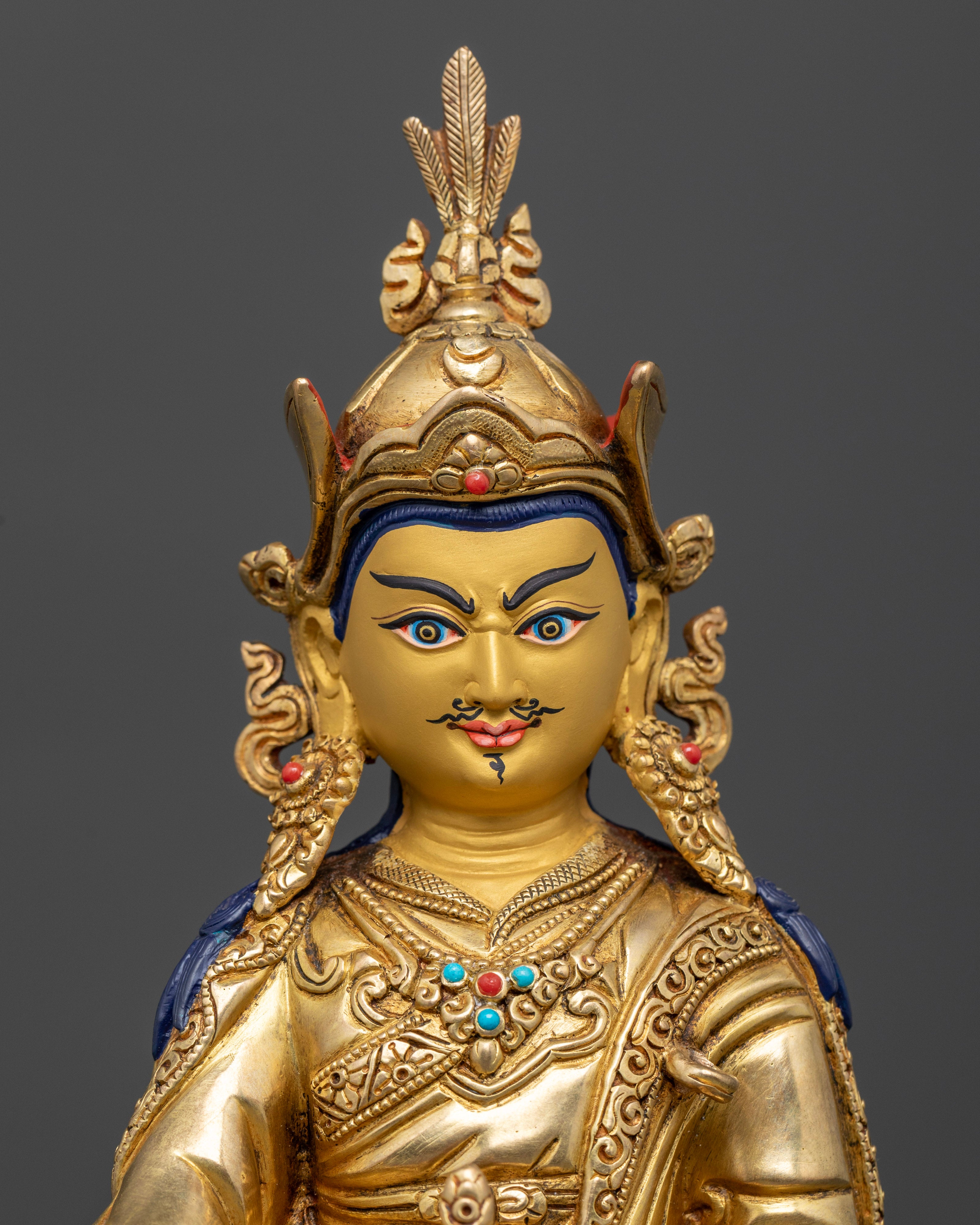24k Gold-Plated Guru Rinpoche Statue | Symbol of Enlightenment