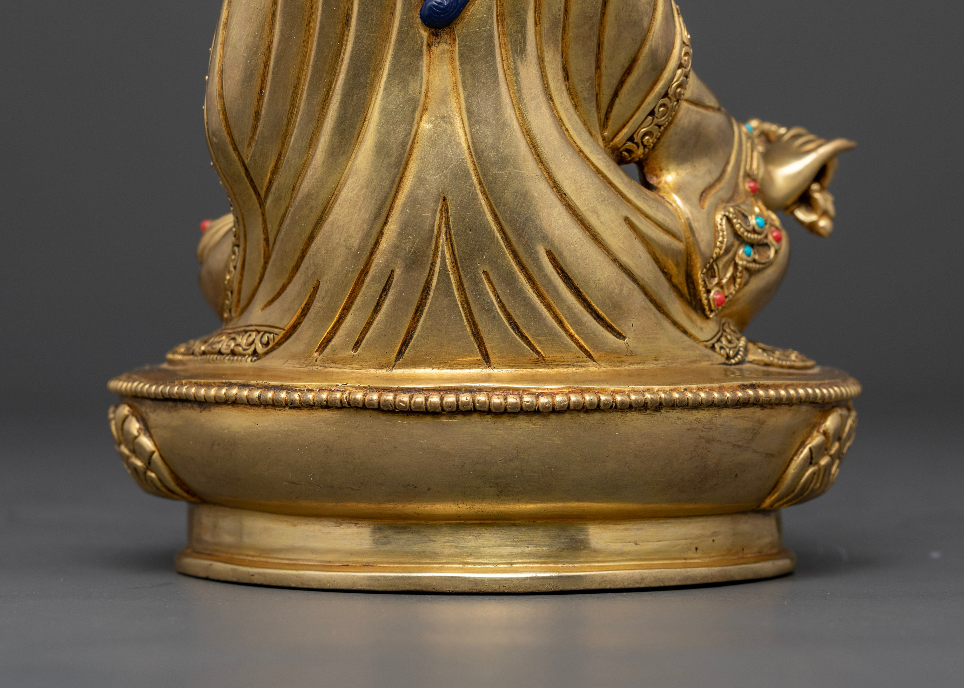 24k Gold-Plated Guru Rinpoche Statue | Symbol of Enlightenment