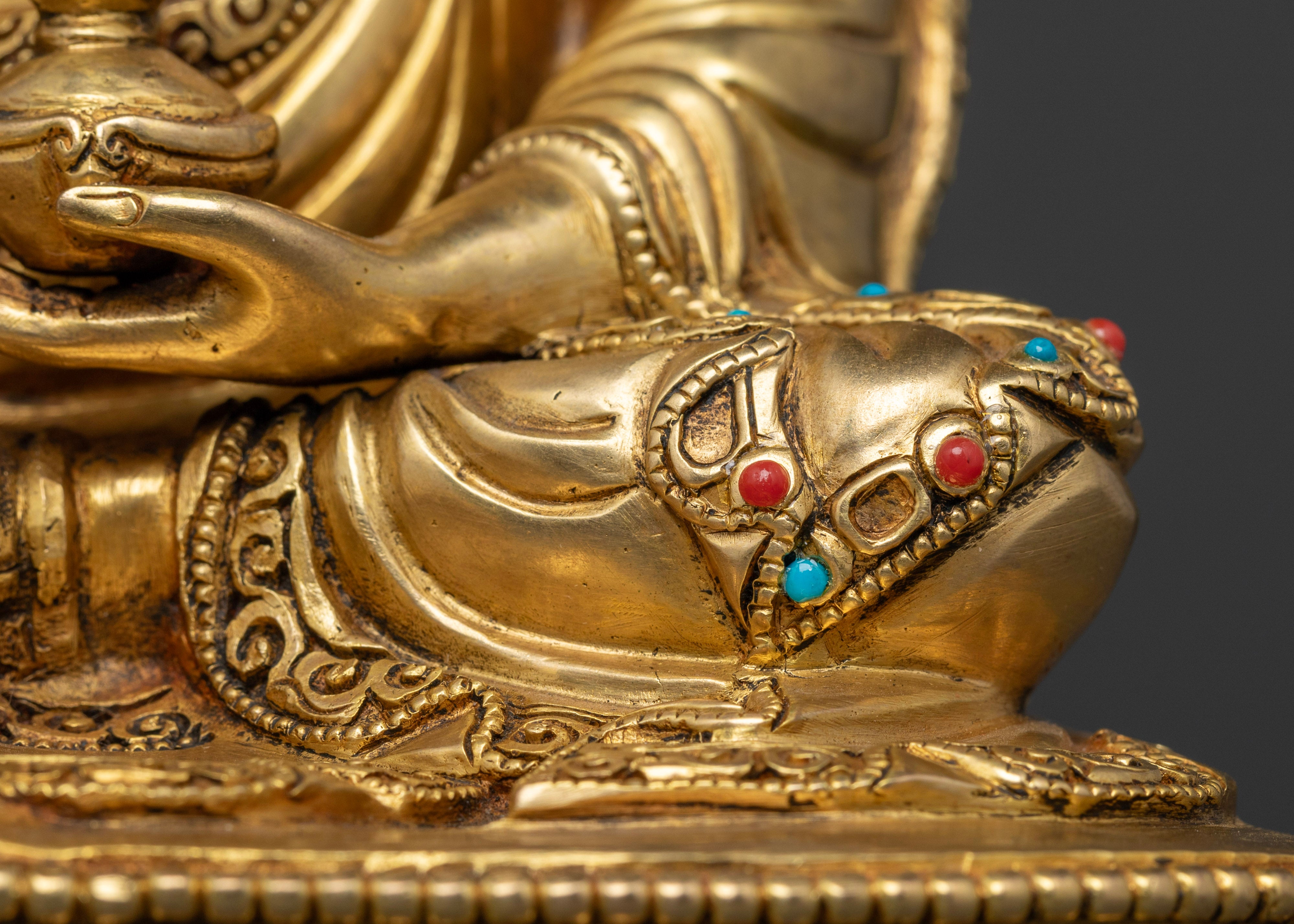 24k Gold-Plated Guru Rinpoche Statue | Symbol of Enlightenment