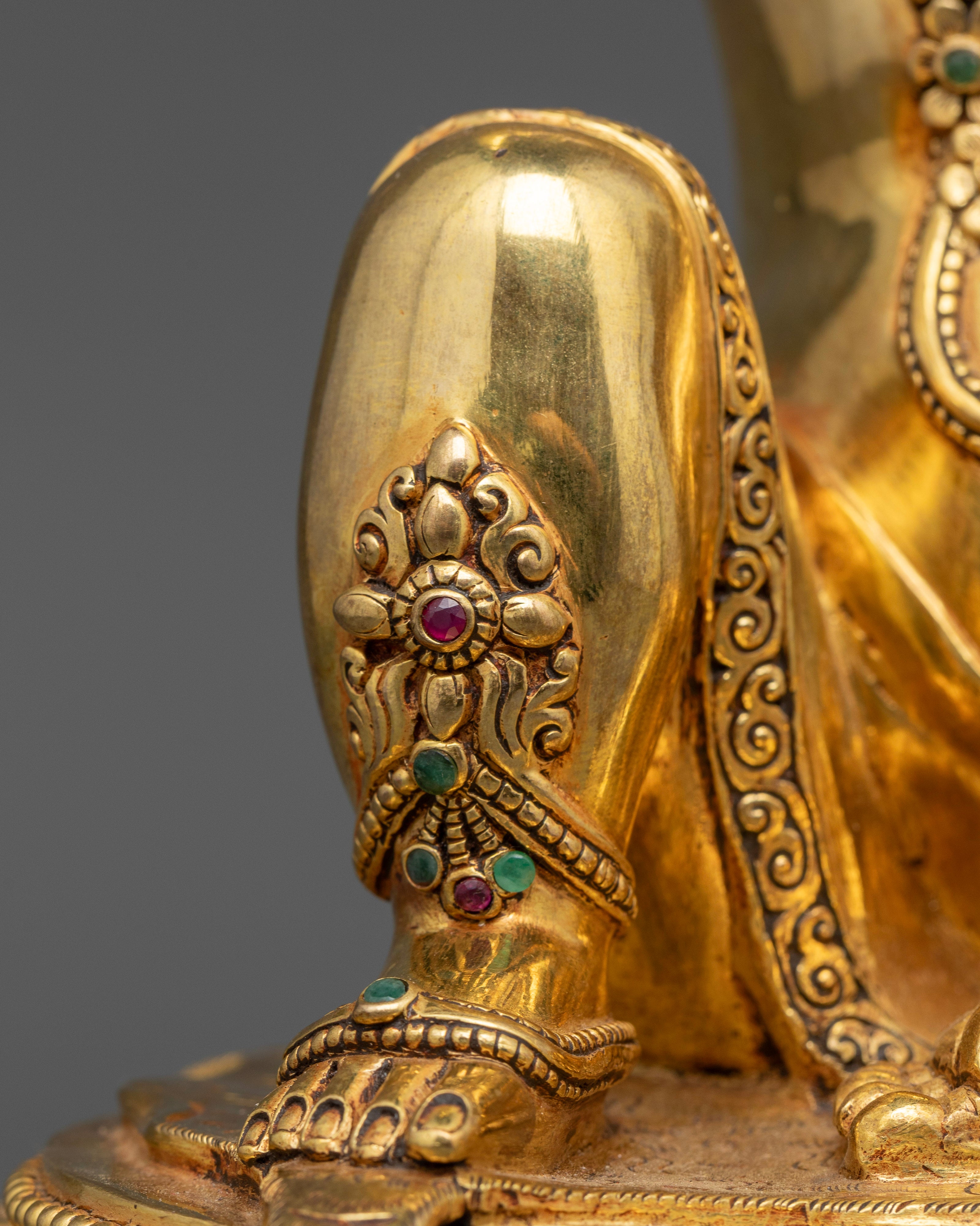 Gold-Gilded Virupa Statue : A Master of Tantric Teachings