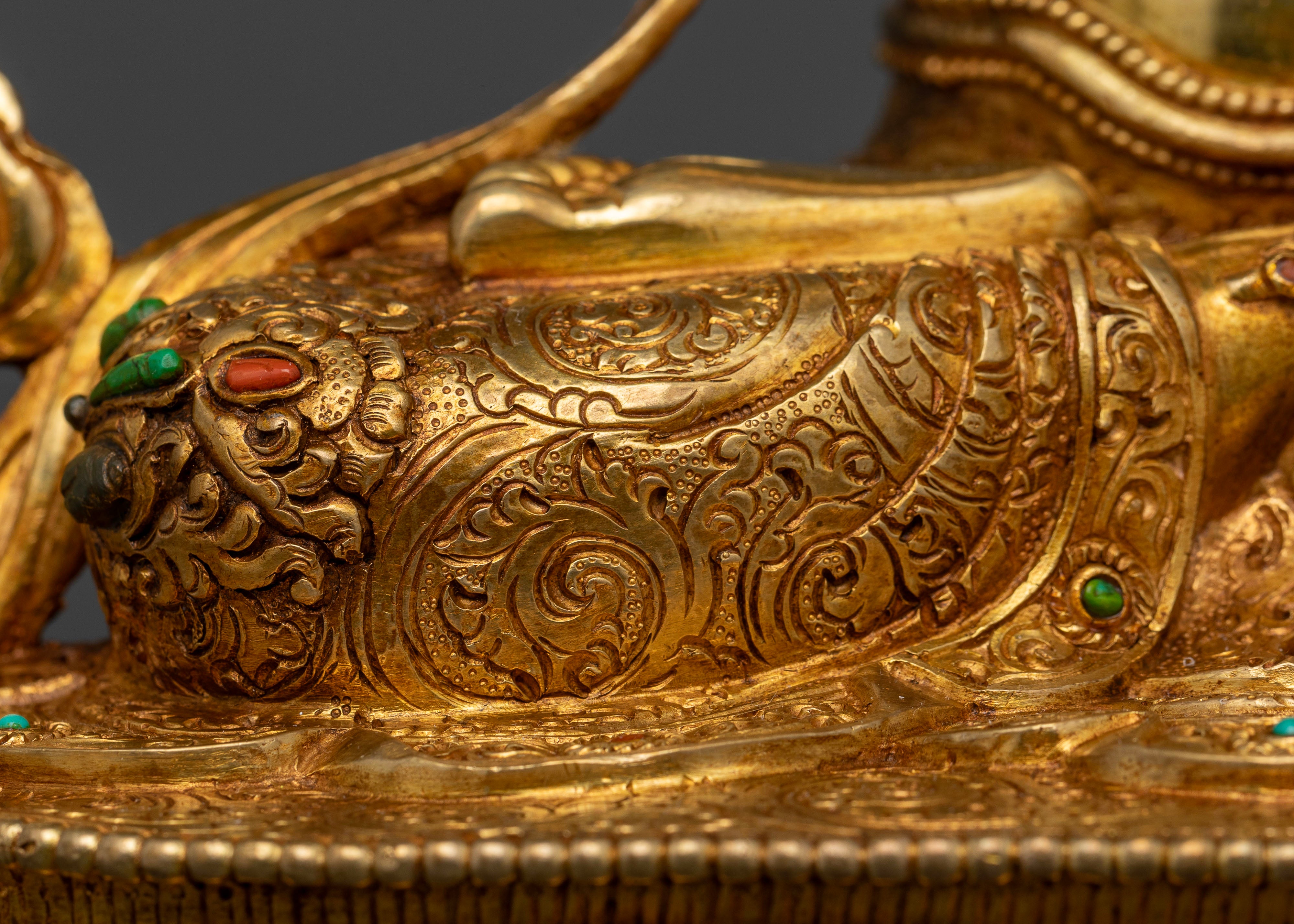 Dorje Sempa Statue in Gleaming Gold: Guardian of Spiritual Transformation
