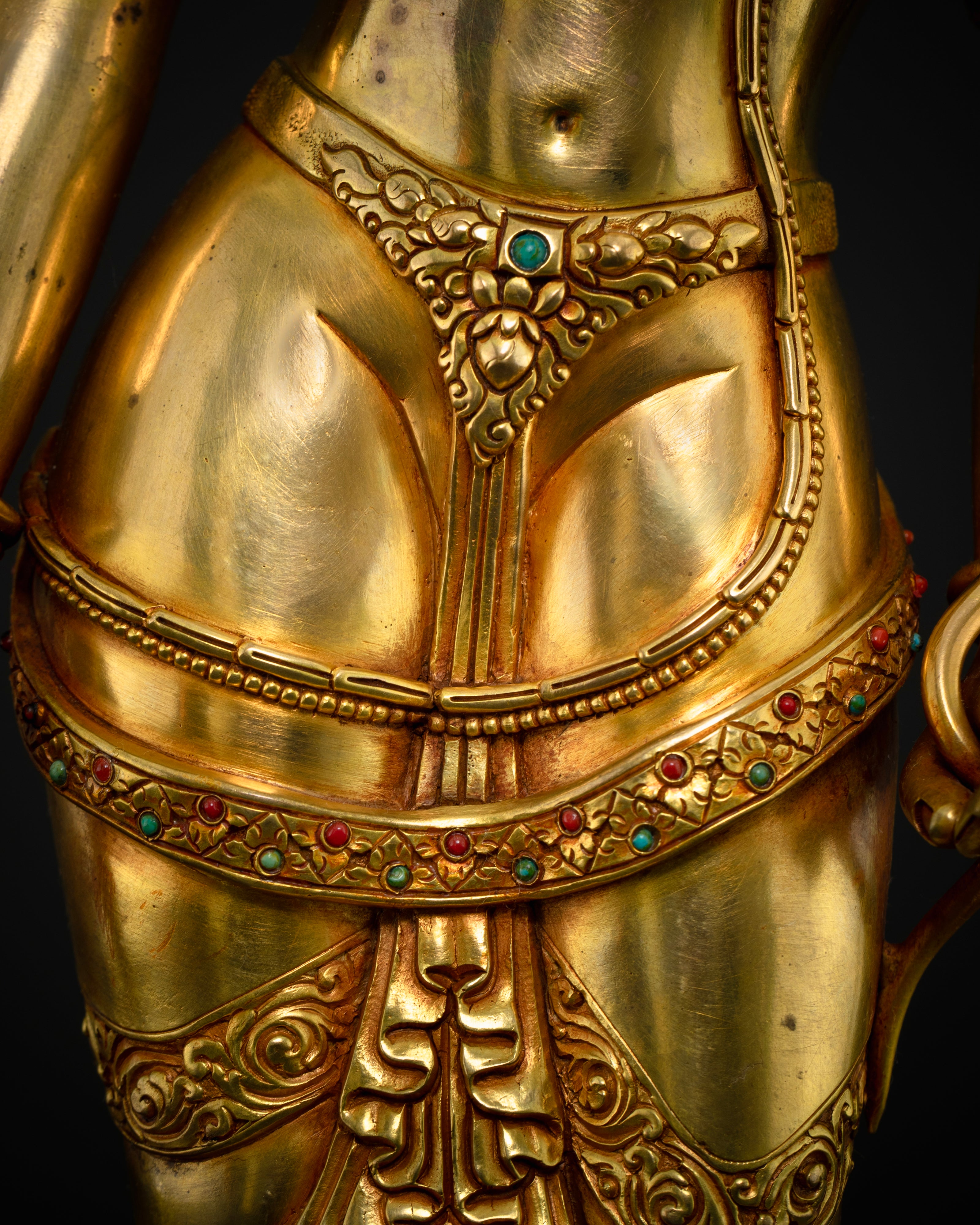 Padmapani Avalokiteshvara Statue | 24k Gold plated for spirituality