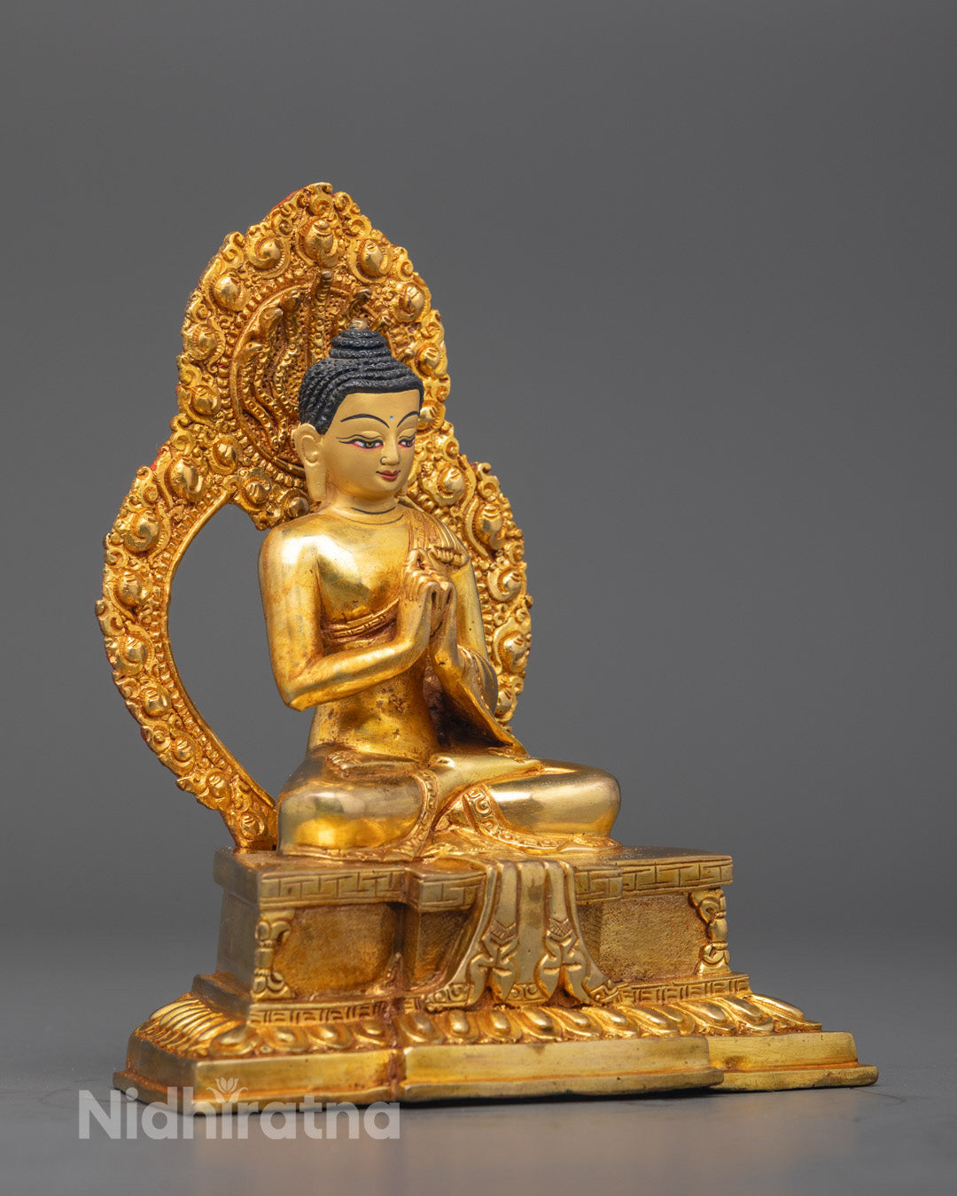 Statue of Vairocana Buddha full Fire Gold Plated