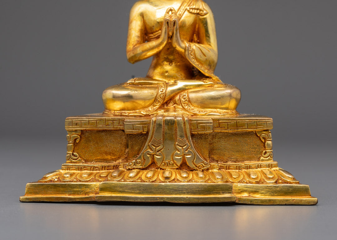 Statue of Vairocana Buddha full Fire Gold Plated