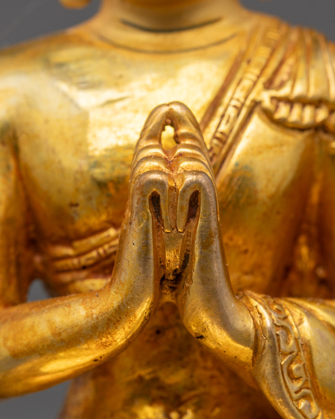 Statue of Vairocana Buddha full Fire Gold Plated