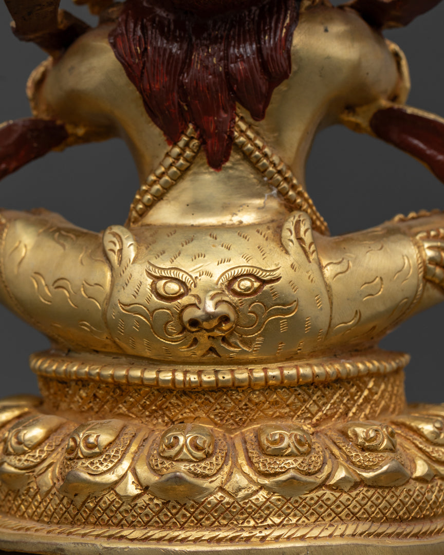 Vajradhaka Statue | 24K Gold-Gilded Tibetan Fire Ritual Deity