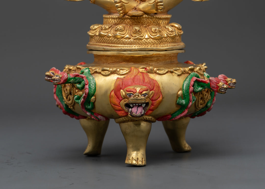 Vajradhaka Statue | 24K Gold-Gilded Tibetan Fire Ritual Deity