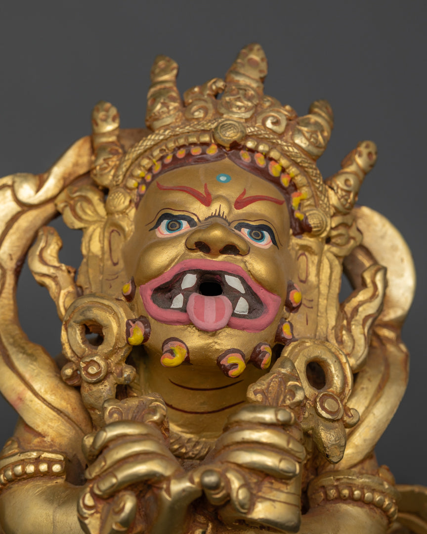 Vajradhaka Statue | 24K Gold-Gilded Tibetan Fire Ritual Deity