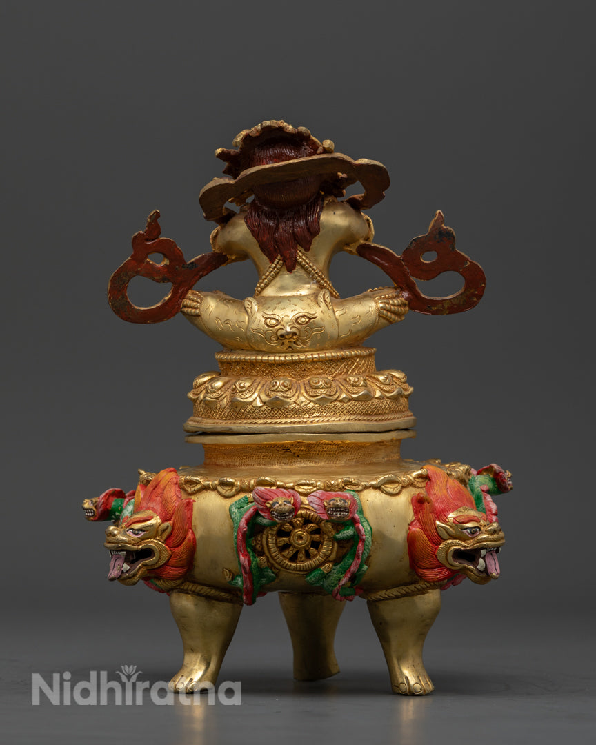 Vajradhaka Statue | 24K Gold-Gilded Tibetan Fire Ritual Deity