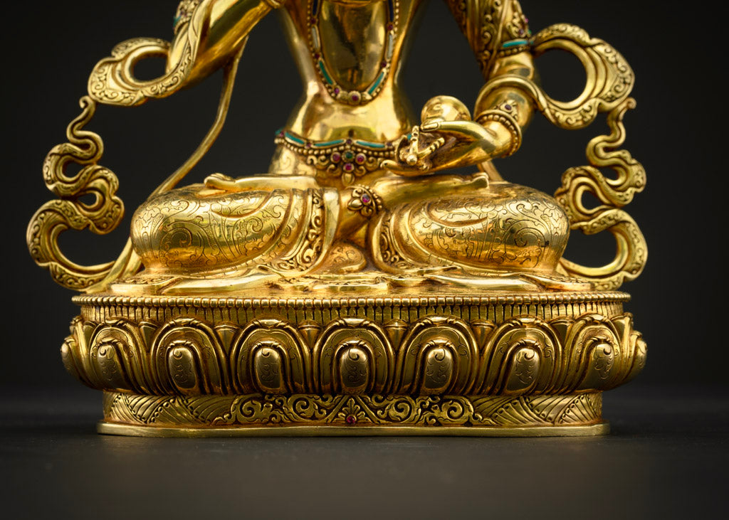 Mantra of Vajrasattva Practice Statue | Traditional Tibetan Hand Carved Artwork Of Vajrasattva
