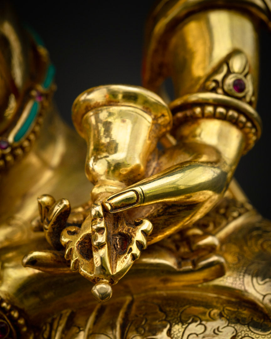 Mantra of Vajrasattva Practice Statue | Traditional Tibetan Hand Carved Artwork Of Vajrasattva