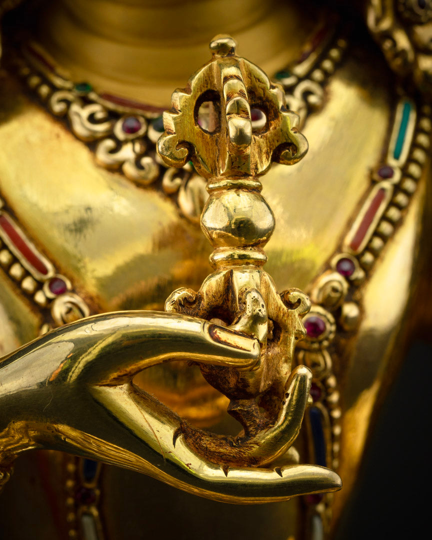 Mantra of Vajrasattva Practice Statue | Traditional Tibetan Hand Carved Artwork Of Vajrasattva