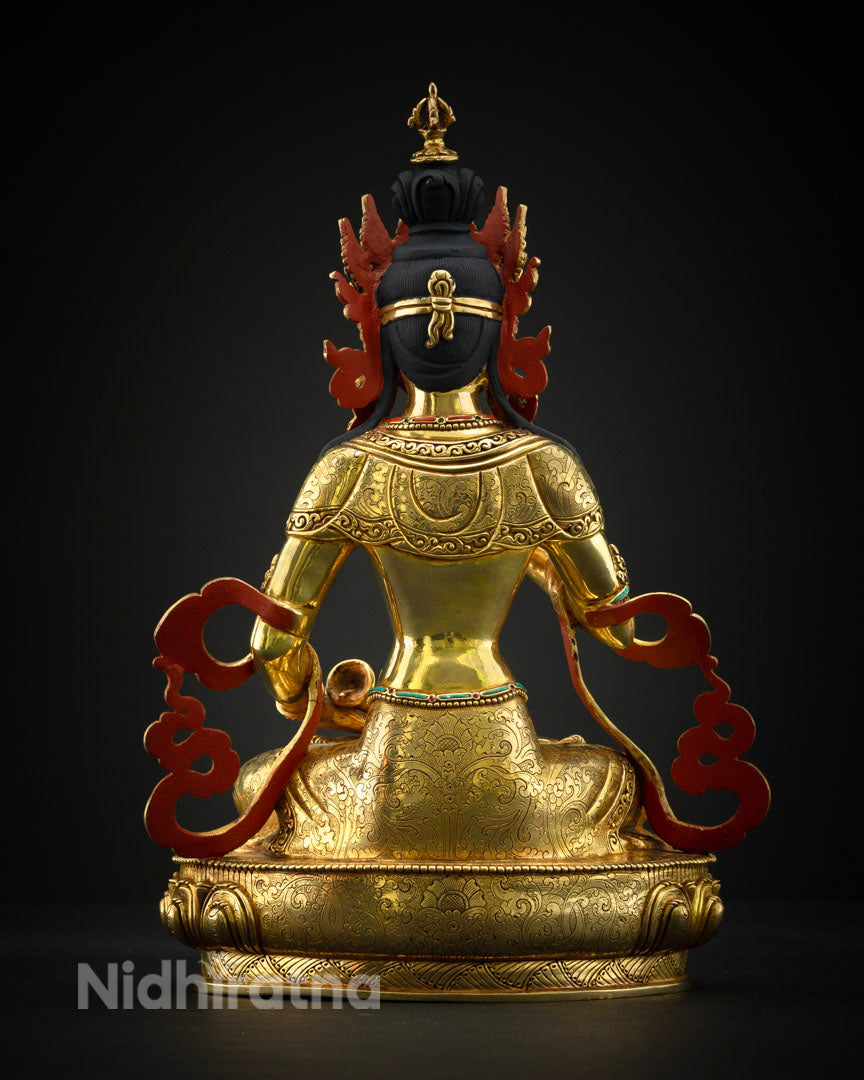 Mantra of Vajrasattva Practice Statue | Traditional Tibetan Hand Carved Artwork Of Vajrasattva