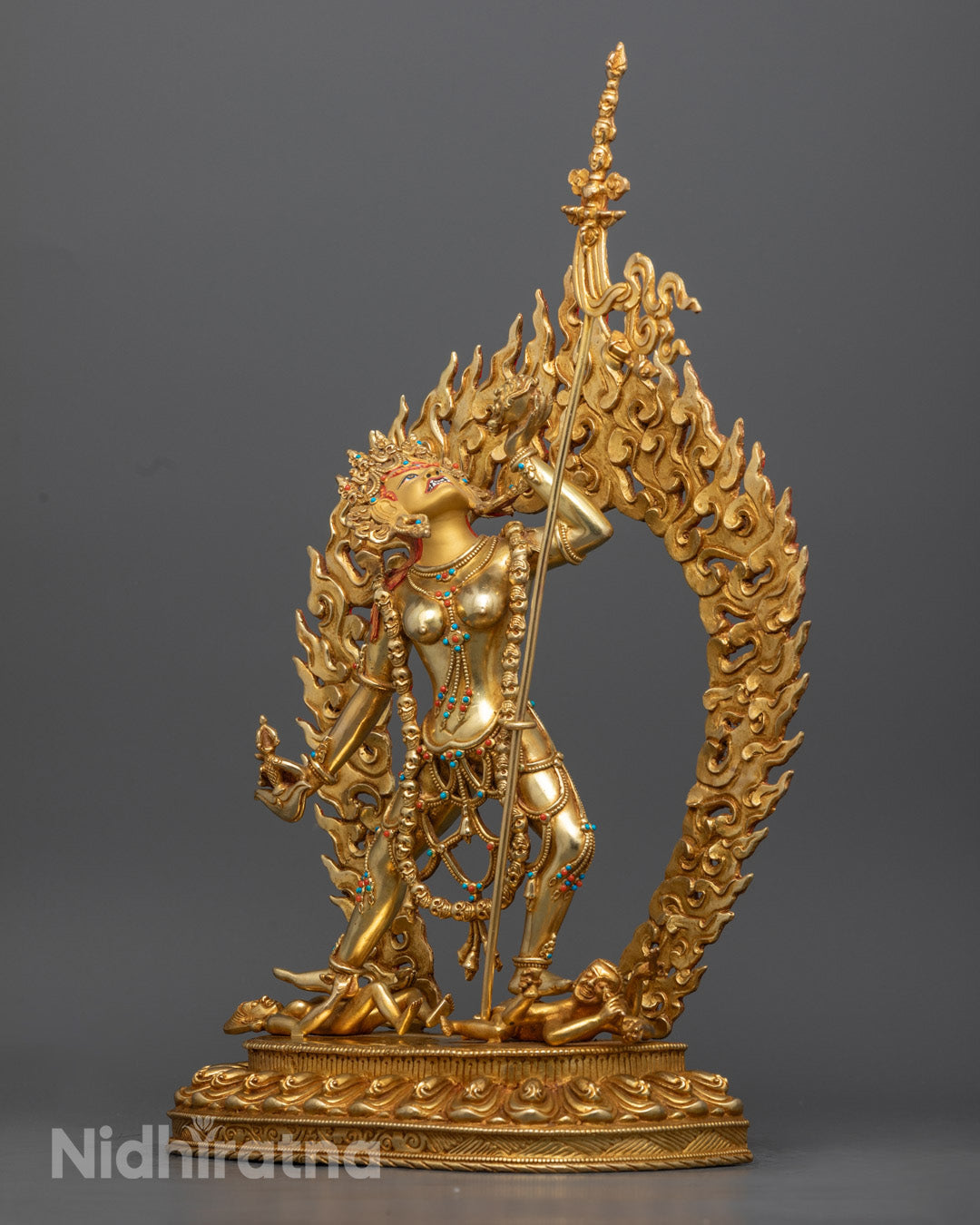 Handcrafted Vajrayogini Statue in 24k Gold Gilded Copper