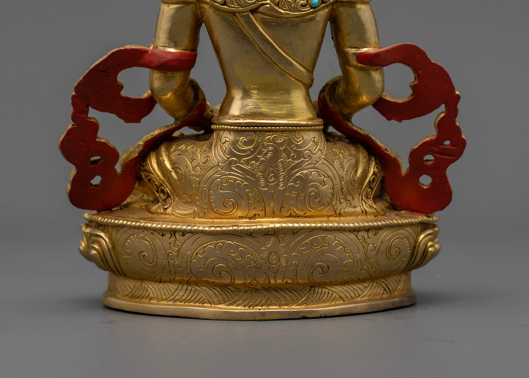 Amitayus Statue | Hand-Carved 24k Gold Gilded Copper