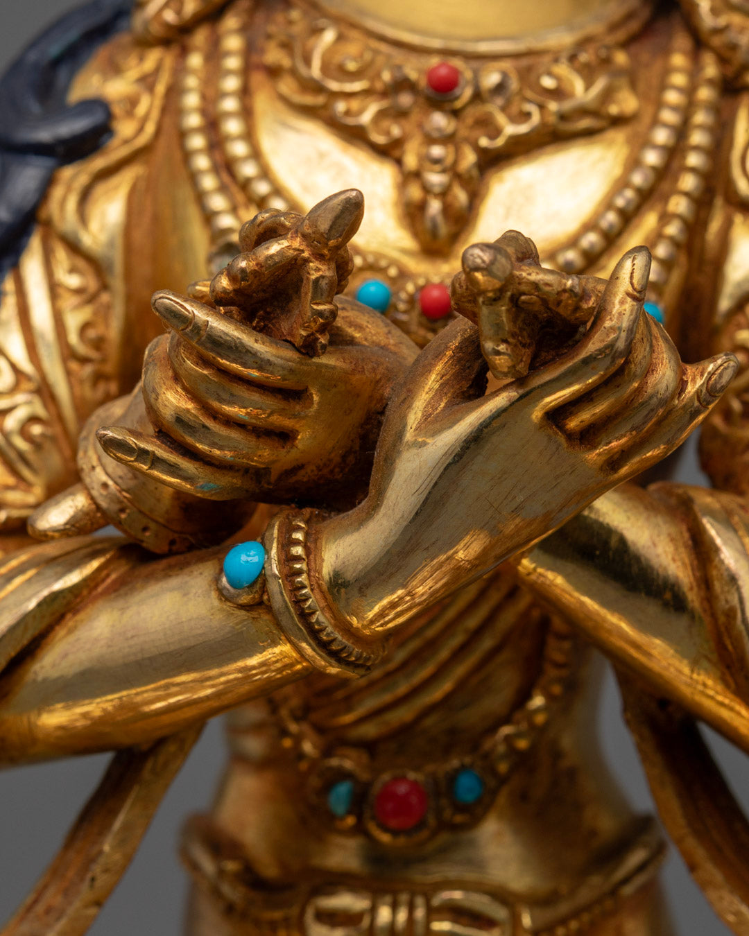 24K Gold Vajradhara Statue | Handcrafted Tibetan Buddha