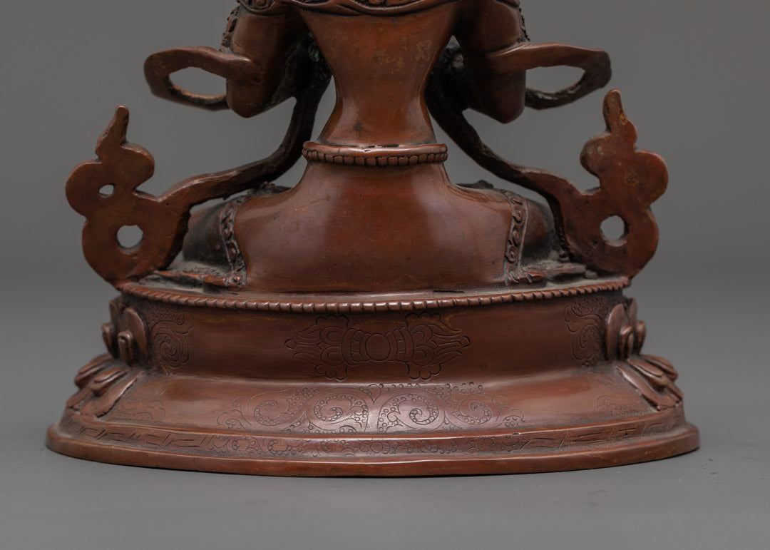 Vajradhara Statue | Unique Oxidized Copper Sculpture