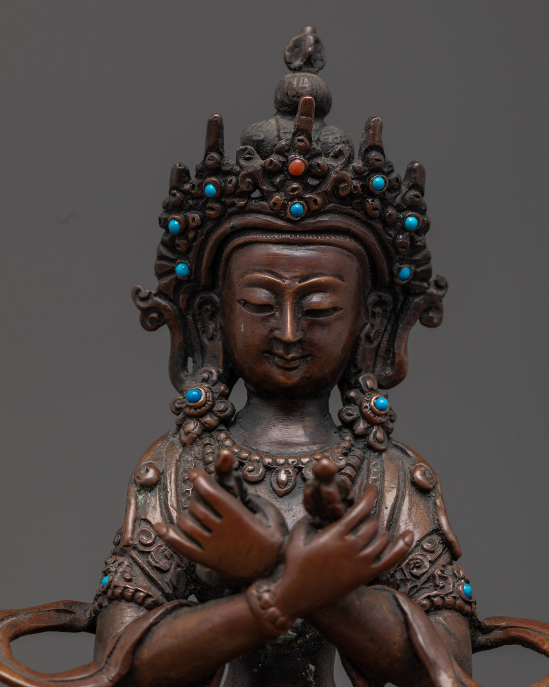 Vajradhara Statue | Unique Oxidized Copper Sculpture