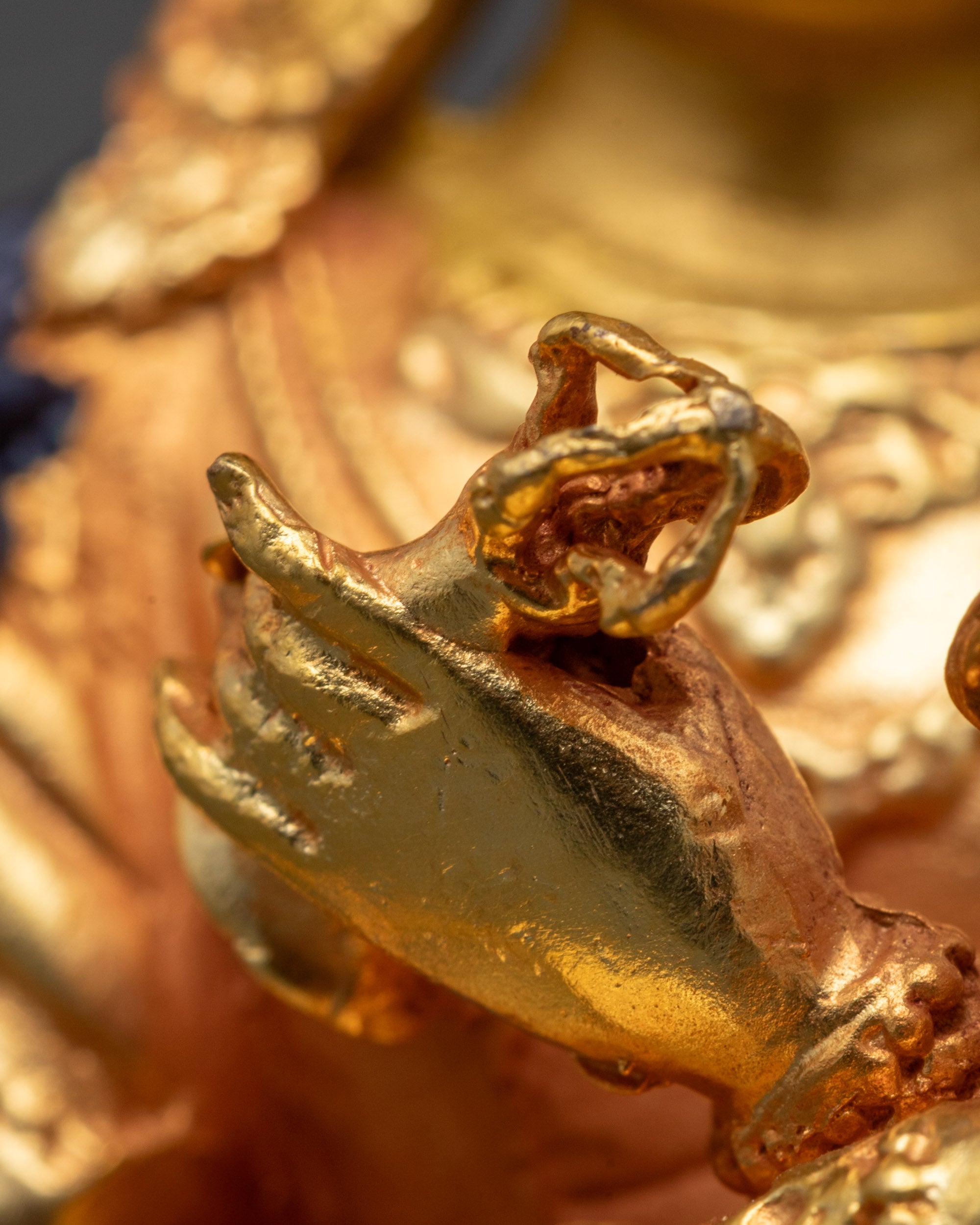 Machine-Made Vajradhara Statue | 24k Gold-Plated Copper Sculpture