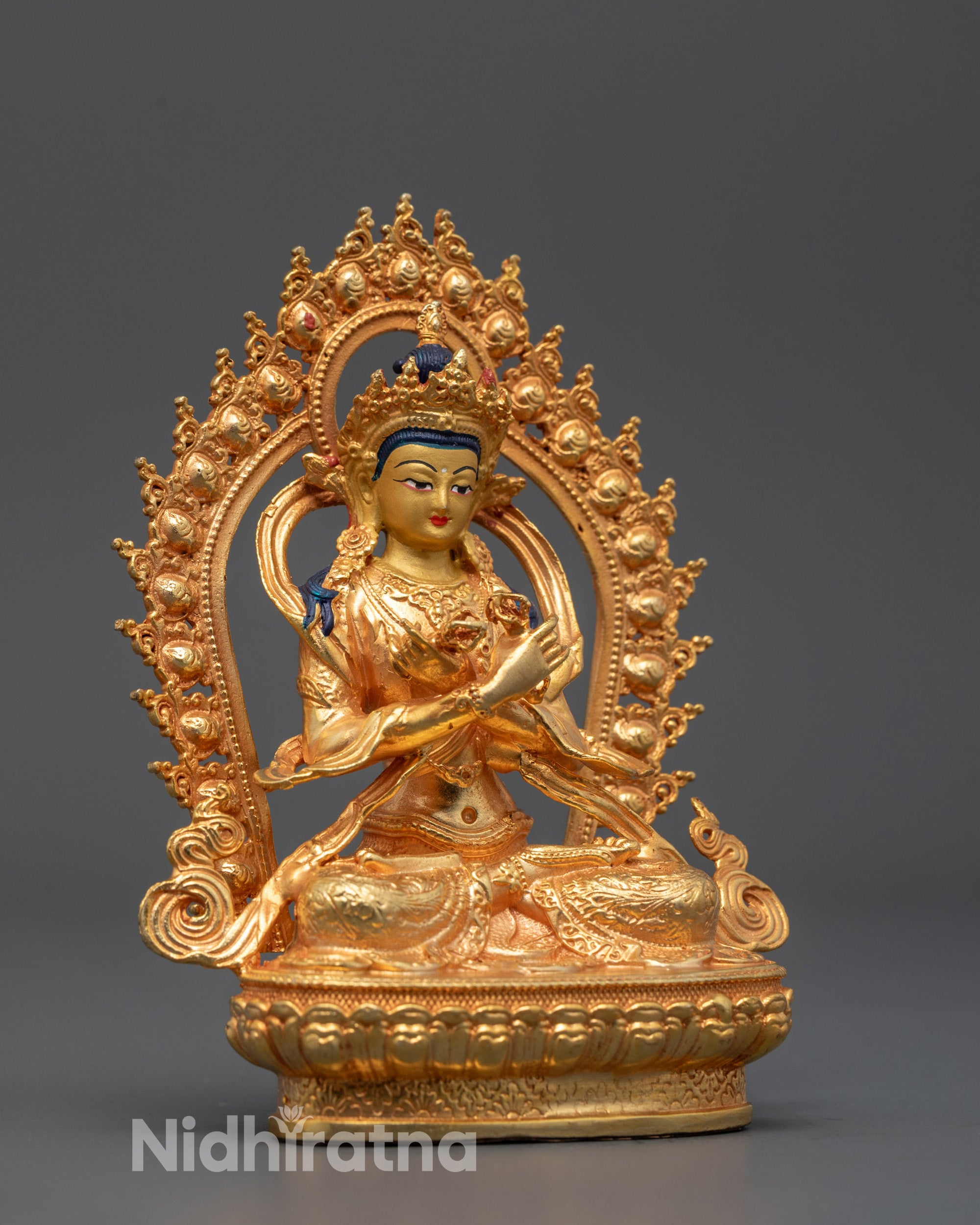 Authentic Machine-Made Vajradhara Statue with 24k Gold Finish