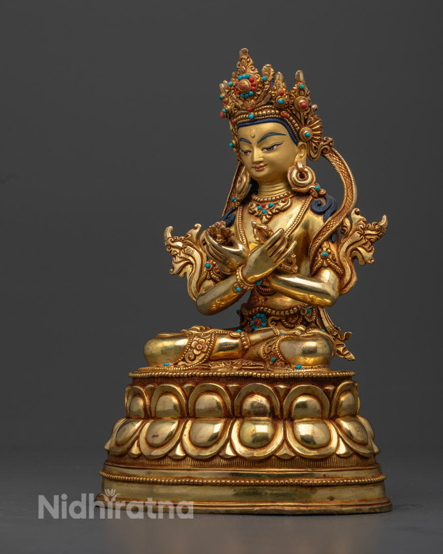 Vajradhara Dharmakaya Buddha Statue | 24k Gold Gilded Artwork