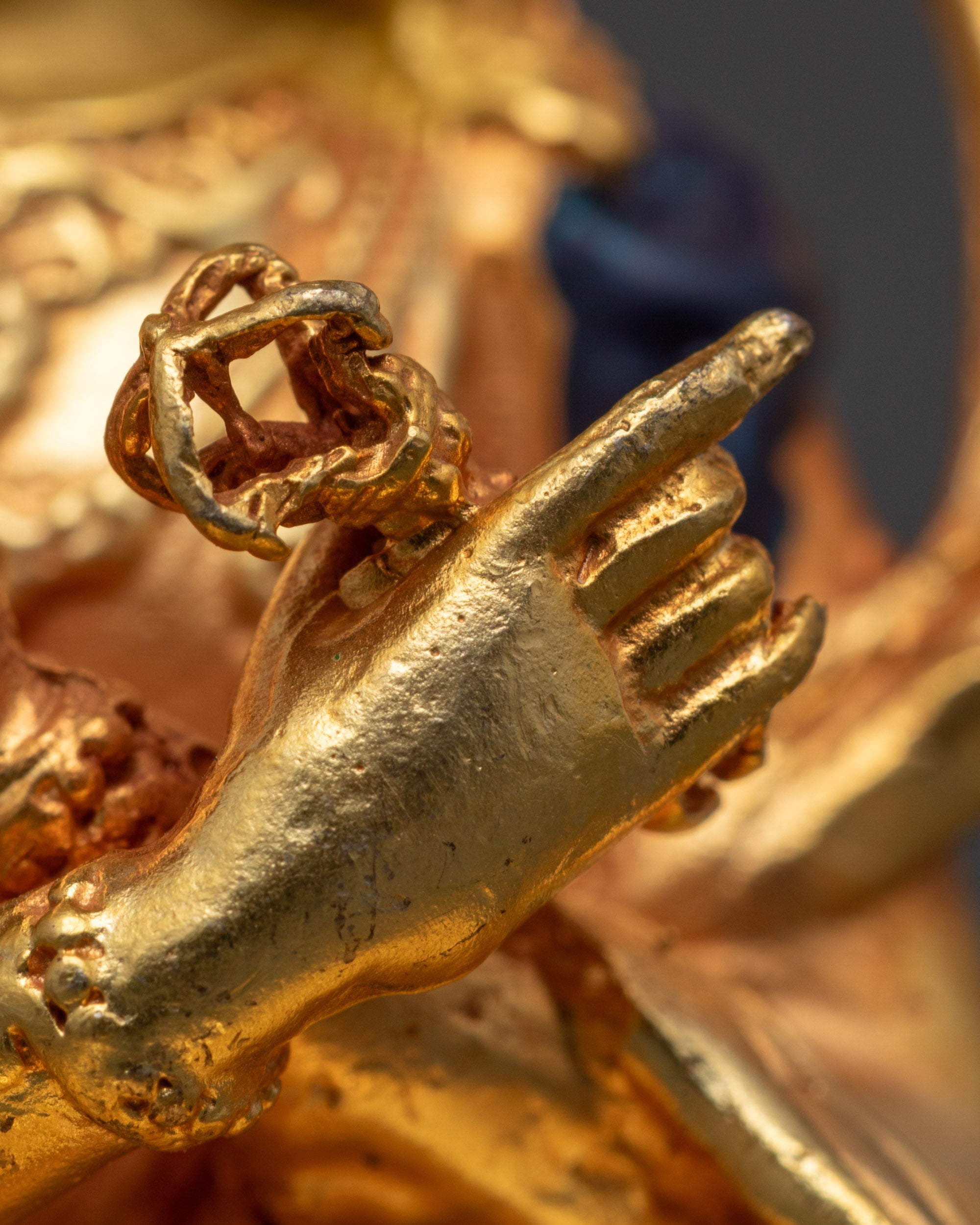 Machine-Made Vajradhara Statue | 24k Gold-Plated Copper Sculpture