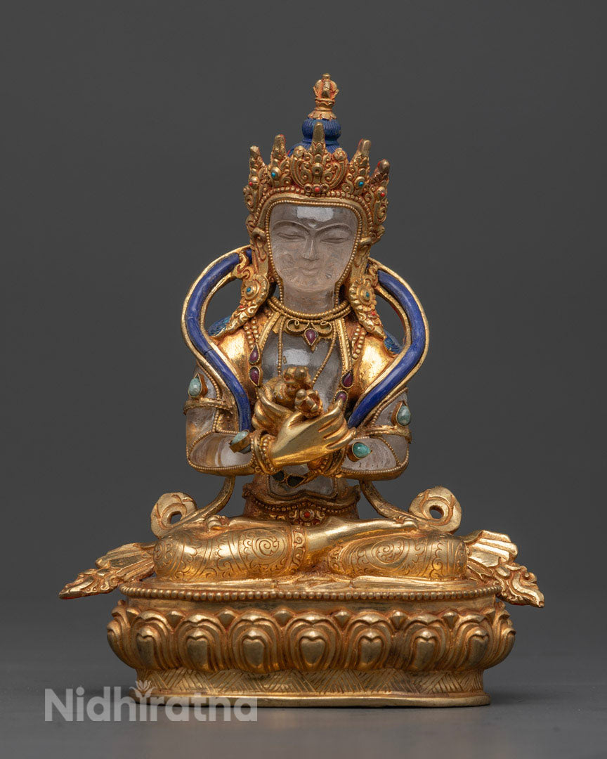 Crystal Primordial Buddha Vajradhara Statue
